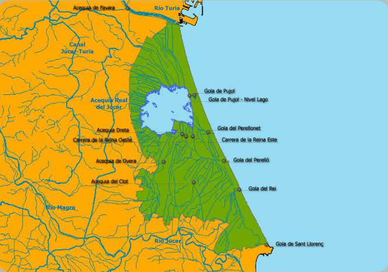 Mapa hidromorfológico de la Albufera Mapa hidromorfológico de la Albufera